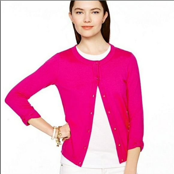 kate spade Sweaters - Kate Spade Fushia Somerset Bow Cardigan